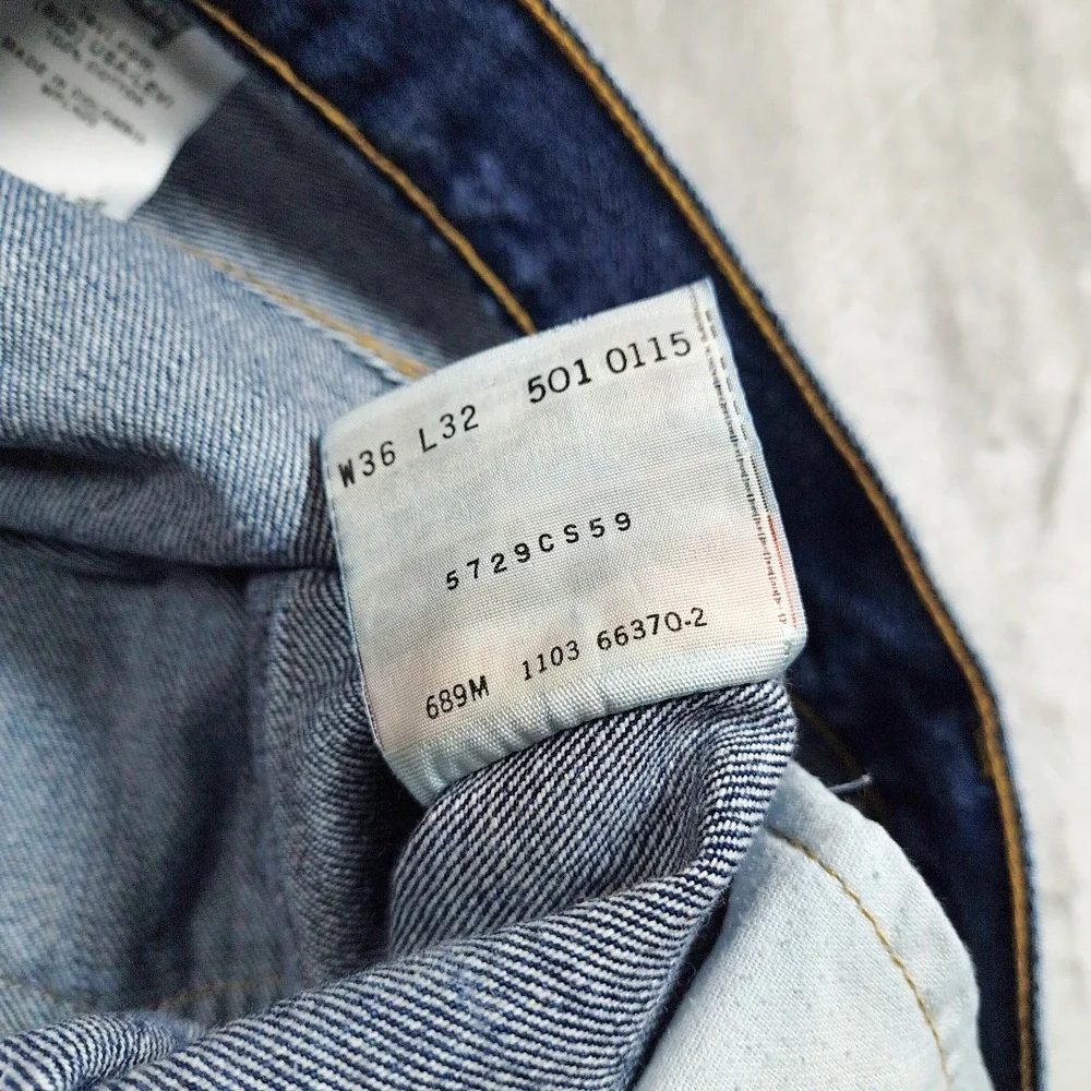 Vintage Levis 501 Jeans Mens 35x30.5 Straight Leg Classic‎ Denim Button Fly Y2K